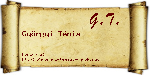 Györgyi Ténia névjegykártya
